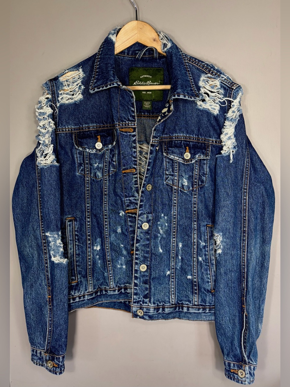 EDDIE BAUER Distressed Denim Jacket